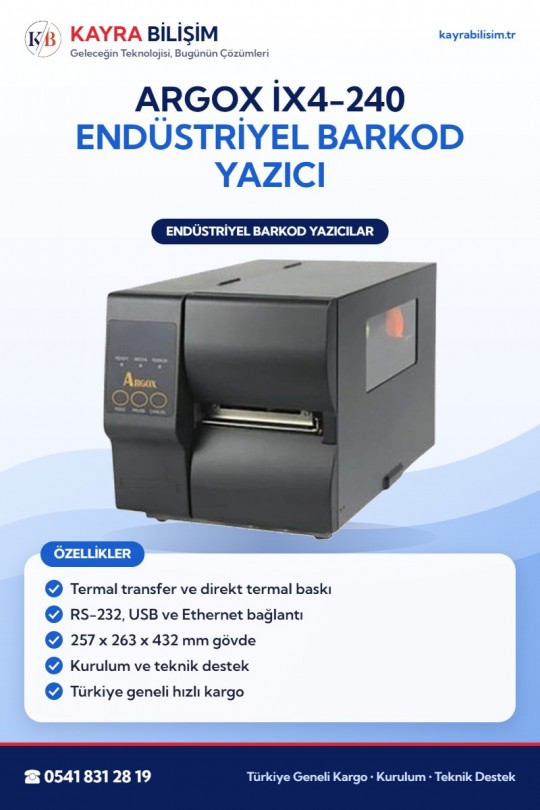 Argox iX4-240 Endüstriyel Barkod Yazıcı
