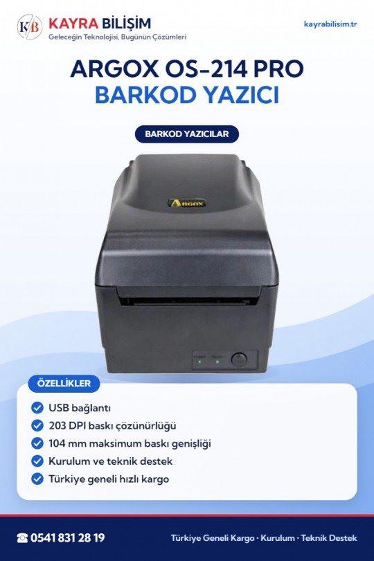 Argox OS-214 Pro Barkod Yazıcı