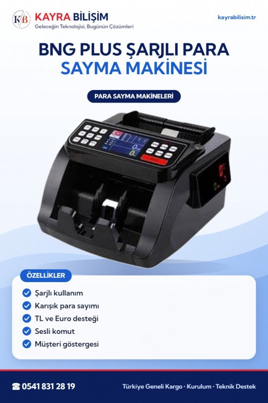 BNG Plus Şarjlı Para Sayma Makinesi