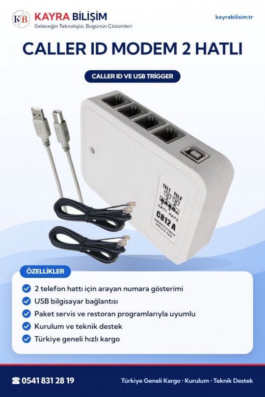 Caller ID Modem 2 Hatlı