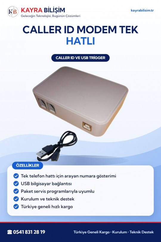Caller ID Modem Tek Hatlı