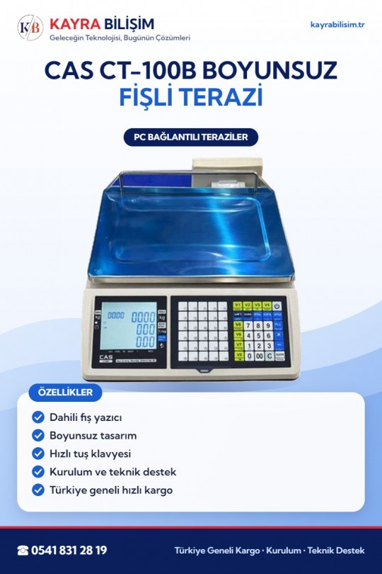 CAS CT-100B Boyunsuz Fişli Terazi