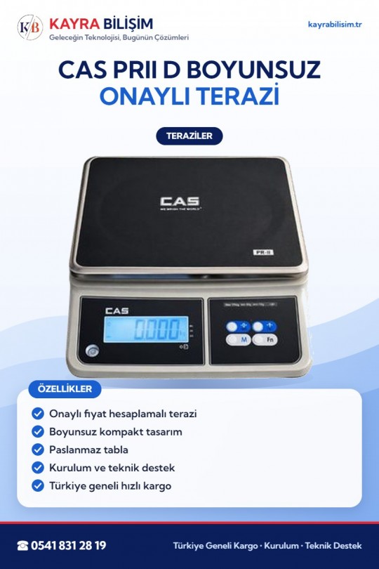 CAS PRII D Boyunsuz Onaylı Terazi