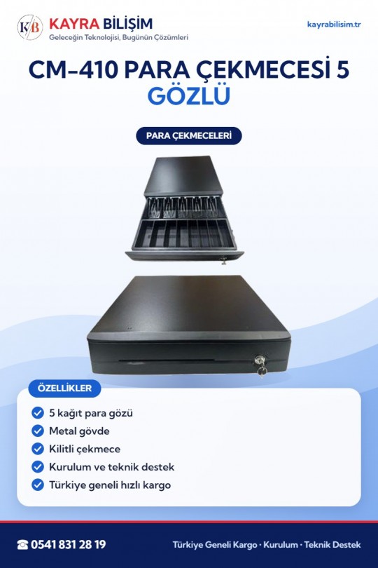 CM-410 Para Çekmecesi 5 Gözlü