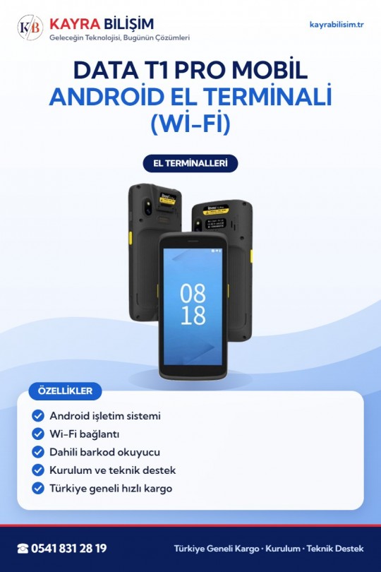 Data T1 Pro Mobil Android El Terminali (Wi-Fi)
