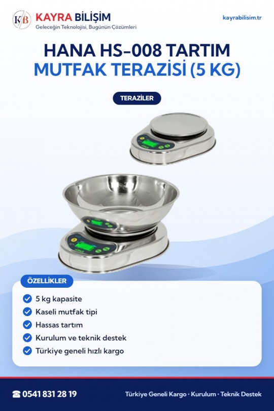 Hana HS-008 Tartım Mutfak Terazisi (5 kg)