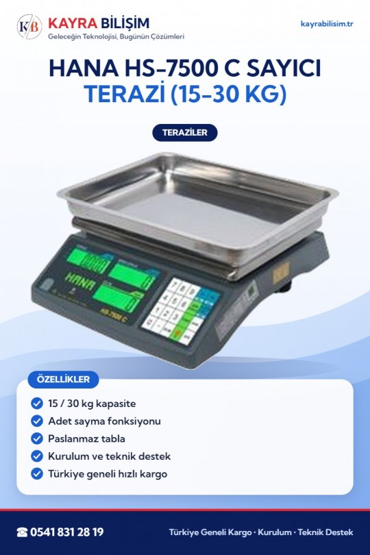 Hana HS-7500 C Sayıcı Terazi (15-30 kg)