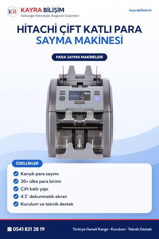 Hitachi Çift Katlı Para Sayma Makinesi