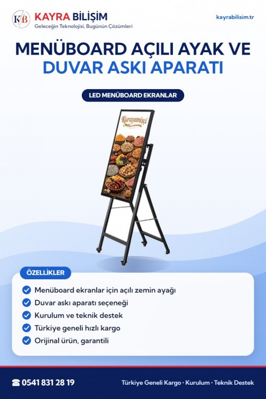 Menüboard Açılı Ayak ve Duvar Askı Aparatı