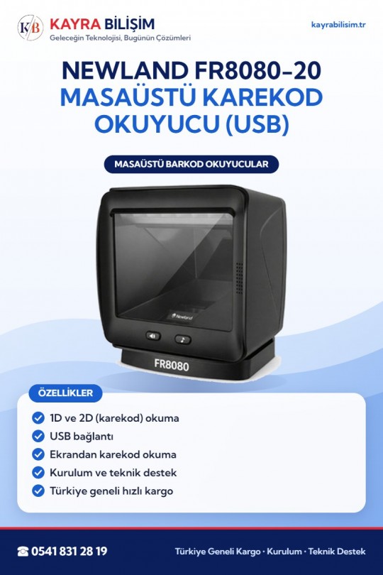 Newland FR8080-20 Masaüstü Karekod Okuyucu (USB)