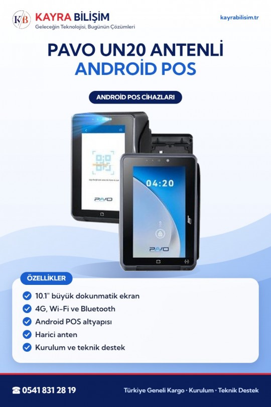 Pavo UN20 Antenli Android POS