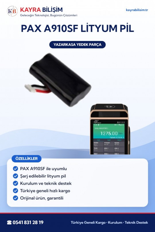 PAX A910SF Lityum Pil