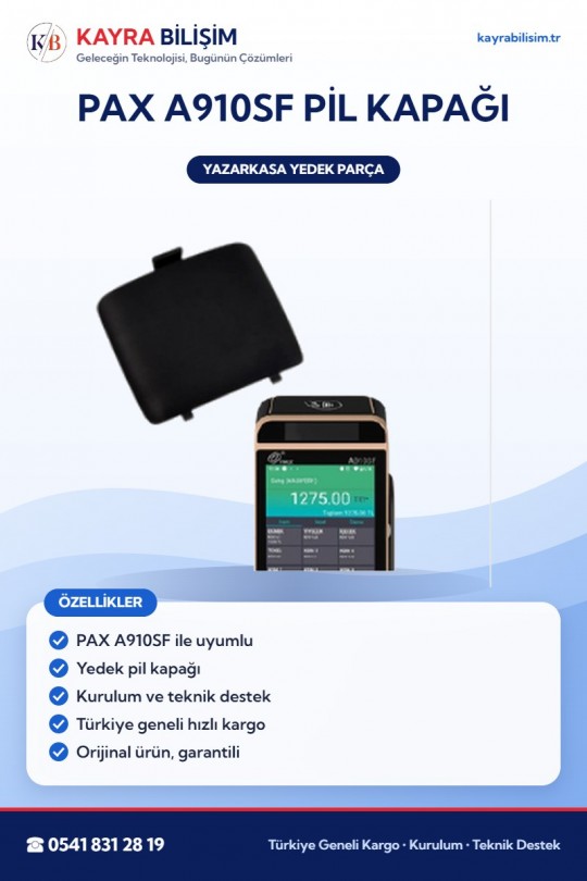 PAX A910SF Pil Kapağı