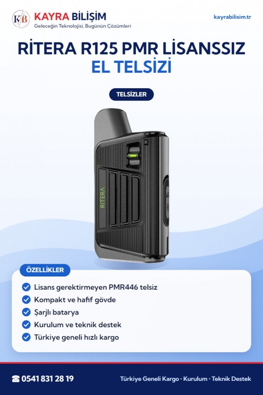 Ritera R125 PMR Lisanssız El Telsizi