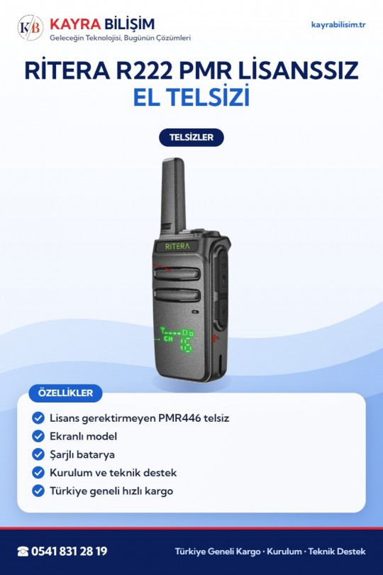 Ritera R222 PMR Lisanssız El Telsizi
