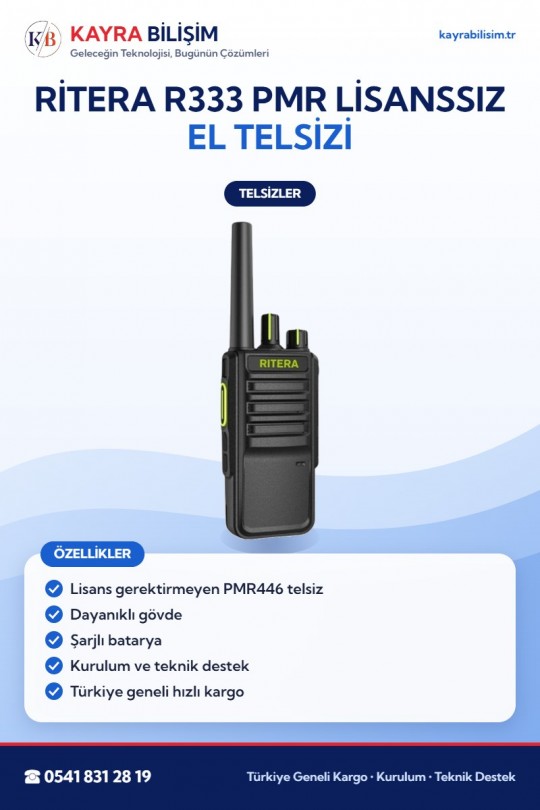 Ritera R333 PMR Lisanssız El Telsizi