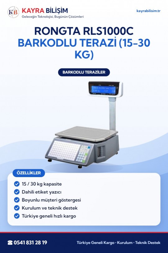 Rongta RLS1000C Barkodlu Terazi (15-30 kg)