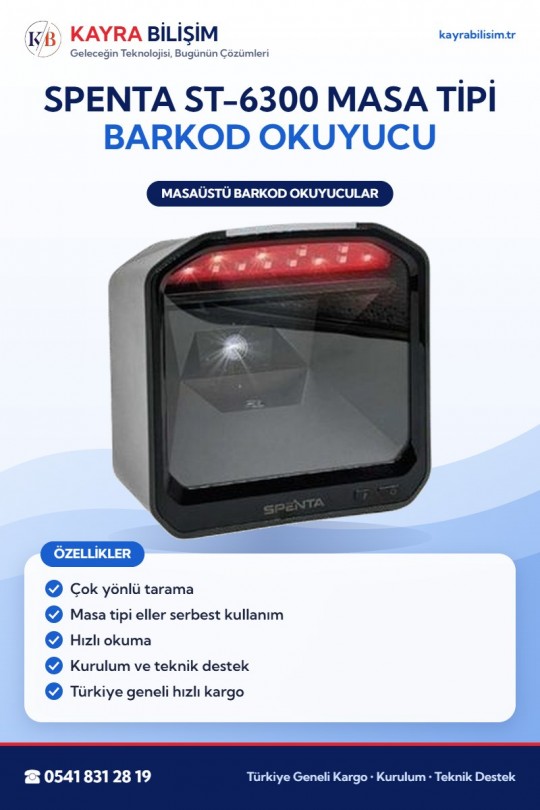 Spenta ST-6300 Masa Tipi Barkod Okuyucu
