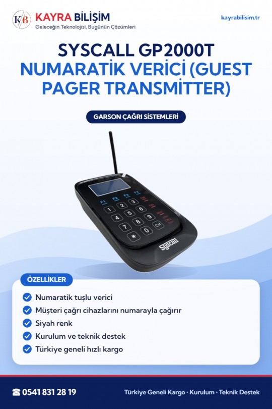 Syscall GP2000T Numaratik Verici (Guest Pager Transmitter)