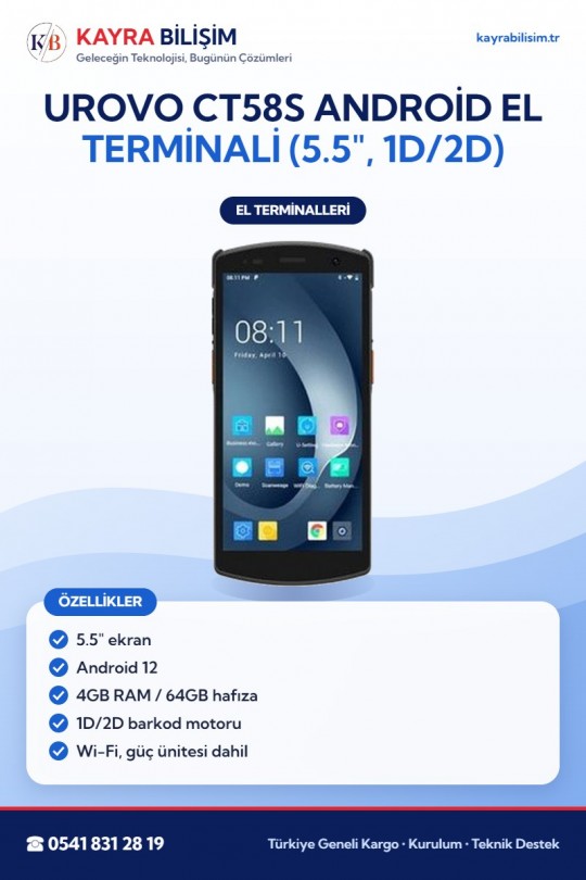 Urovo CT58S Android El Terminali (5.5