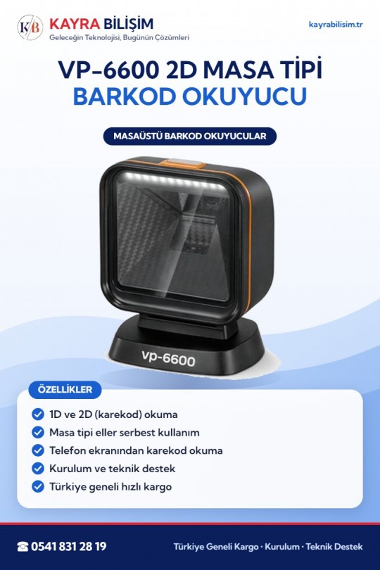 VP-6600 2D Masa Tipi Barkod Okuyucu
