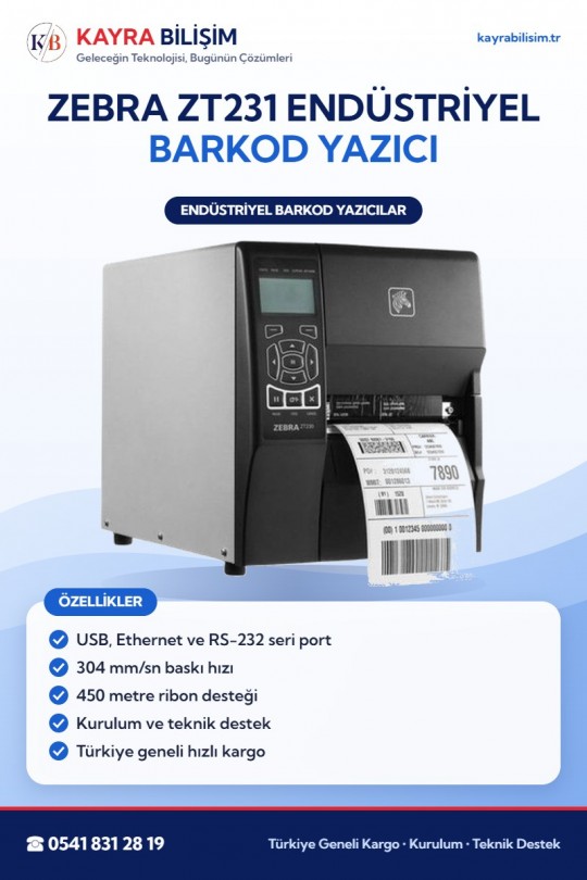 Zebra ZT231 Endüstriyel Barkod Yazıcı